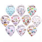 KiddyStar Double Layer Baby Bibs | Ideal For Drooling, Teething, Feeding Infants | Organic Cotton, Thick, Snap Closure