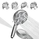 SparkPod 5 Inch 9 Spray Setting Shower Head - Handheld High Pressure Jet with On/Off Switch, Pause & Waterfall Setting- Premium ABS Removable Handheld Shower Head (Handheld Only, Polished Chrome)