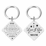 SOUSYOKYO I Love You Mom Keychain, Thank You Mom Gifts, Best Mom Birthday Gifts Ideas, Meaningful Car Key Chain for My Mother