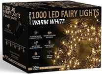 NETTA Christmas Tree Fairy Lights 1000 LED 50m Warm White with 8 Different Modes; for Outdoor & Indoor Use, Plug in Xmas Party Decorations - 1000 LED/ 50M Lit-Length