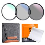 K&F Concept 58mm UV CPL ND4 Lens Filter Kit, UV Protector Circular Polarising Neutral Density Filter Accessory for DSLR Cameras Cleaning Cloth Filter Bag Pouch