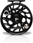 Hatch Outdoors Iconic Plus Large Arbor Fly Reel (Black/Silver, 9)