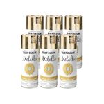 Rust-Oleum 1910830-6 PK Specialty Metallic 1910830 Spray Paint 11 Oz, Gold, 6 Pack