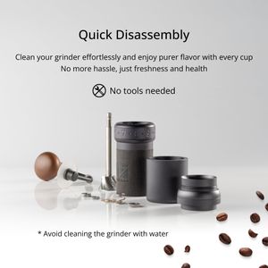 1Zpresso K-Ultra Manual Coffee Grinder Silver – Stainless Steel Burr, Foldable Handle, Adjustable Settings, Carrying Case