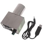 USB Air Blower Outdoor Barbecue Fan Adjustable Speed Electric Grill Wood Stove Camping Turbo Blower+ Air Collecting Tube Outdoor Cooking BBQ Fan Portable Air Turbo Blower USB5V2A Adjustable Speed