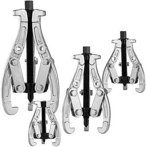 VEVOR Gear Puller Set, 3" 4" 6" 8" Puller Kit, 3 Jaw Gear Bearing Flywheel Pulley Removal Tool, 2 or 3 Reversible Jaws Wheel Puller, Vertically and Horizontally, External and Internal, 4-Piece