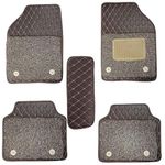 CARNEST Universal Premium Car Foot Mats Compatible with Hyundai Xcent Non Slip 7D Luxury Leather Car Floor Mats (Coffee)