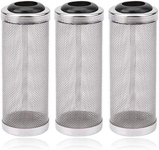 3 Piezas Filtro de Acuario de Acero Inoxidable, Protector de Filtro de Red de Malla de Tanque de Acuario de 16 mm, Cesta de Entrada de Filtro, Evita Que los Peces Sean Succionados por el Filtro