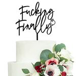 LOVENJOY Funny Finally Cake Topper for Wedding Brial Shower Cake Decoration Supplies, Gift Boxed