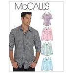 McCall's Patterns M6044 Size XM Small - Medium - Large Men's Shirts, Pack of 1, White