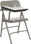 Flash Furniture Rutherford Steel Folding Chair with Right Handed Tablet Arm, Commercial Foldable Conference Room Tablet Arm Chair, Set of 2, Gray