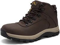 CC-Los Men's Waterproof Hiking Boots Mid-top Boots Lightweight Non-slip High-Tracton Grip Brown Size 9