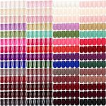 1344 Pieces 56 Sets Medium Square Press on Nails Medium Glossy Square Fake Nails Medium Matte Square Artificial Nails for Nail Salon Art DIY Decoration Supplies, 2 Style