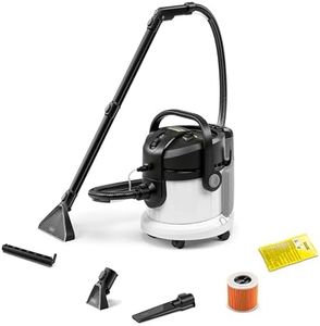 Kärcher 1.081-153.0 SE 4 Select Cleaner, 2-in-1 Spray Extraction Hose, Two Water Tanks: 4 l Each, Floor Hard Surface Attachment, Wash Upholstery Nozzle, White