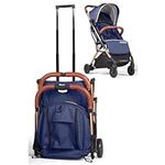 Lejoux™ Baby Pushchair Stroller– Lightweight Foldable Travel Buggy with 5-Point Harness, Adjustable Seat Back and Oversize Basket Folds with 1 Hand – Smooth Swivel Wheels Rain Cover (Blue)