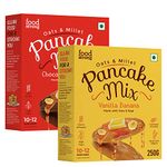 Foodstrong Oats & Millets Vanilla Banana & Chocolate Banana Waffle & Pancake Mix, Source of Fibre & Protein, No Maida, No Refined Sugar - With Jaggery, Eggless Instant Breakfast Mix 250g x Pack of 2