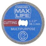 Dremel Max Life EZ545HP 1-12" (38.1mm) High Performance Diamond Wheel, 1 Cutting Wheel, Blue