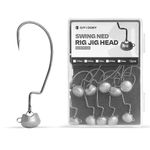 OJYDOIIIY OJY&DOIIIY Swing Weedless Ned Rig Jig Heads, 12 Pack Finesse Mushroom Shaky Jigheads 1/4oz for Bass Fishing