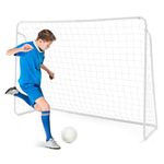 COSTWAY Football Goal, Weatherproof Soccer Goals with PVC Frame, High-Strength Netting, Quick Set-up Football Net for Kids Practice Training(7 ft x 5 ft)