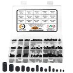 Epi-torque Hard To Find 15 Sizes M3 M4 M5 M6 M8 Internal Hex Drive Cup-point Grub Screws Set Assortment Kit 12.9 Class Alloy Steel Black With Matching Allen Keys 460 Pcs Pack