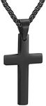 Mens Cross Necklace Black Pendant C