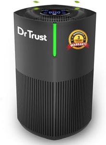 Dr Trust USA Zurich Portable Room Air Purifier, HEPA Filter UV 4 Stage Filtration & Air Quality Monitoring, Low Noise, 360° Air Inlet Removes 99.97% Pollutants Dust, Smoke, Bacterial Particles (Black)