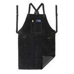 Leather Welding Work Apron - Heat Resistant & Flame Resistant Bib Apron, Flame Retardant Heavy Duty BBQ Apron