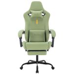 Gaming Chair with Footrest Ergonomic Computer Chair Massage Lumbar Cushion, Racing Video Game Chair Adjustable Rocker Recliner Executive Office Desk Chair Pu Leather for Adults