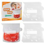 ECOOPTS 20 Soup Freezer Bags | Soup & Sauce Liquid Storage Bag | Unique Style Curry Soup Bag | Easy to Use | 500~1000ml Capacity