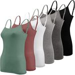 BQTQ 6 Pcs Women's Camisole Tank Top Spaghetti Strap Undershirts Camisoles, M