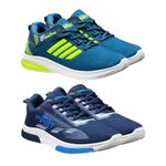 BRUTON Men Sports Running Walking Shoes - Combo Pack Of 2, Size : 7, Blue