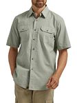 Wrangler Authentics Men's Short Sleeve Classic Woven Shirt, Sea Spray Chambray, 3X-Large