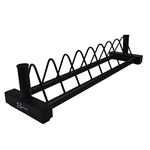 Body Revolution Olympic Weight Rack - Horizontal Bumper Plate Rack with 2 Inch/50mm Olympic Barbell Holder Stands for Home Gym Equipment - Strength Training and Exercise Storage