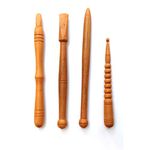 IWUD Acupressure stick in wooden zimmi Brown (Pack of 4) Reflexology Acupressure Tools