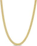 Curb Link Chain Men - Mens Silver Chain - Silver Chain for Women - Cuban Link Chain for Women - Silver Chain for Men - Cadena de Plata 925 para Hombre - Chain Necklace for Men and Women- (Curb Link - Yellow - 4.4MM - 18in)