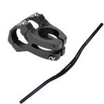 FASTPED Bicycle Handle Stem 31.8mm with 31.8mm Aluminum Alloy MTB Handlebar Riser Bar for Mountain Bike 720/780MM alloy handle bar & stem combo (Black) quality product