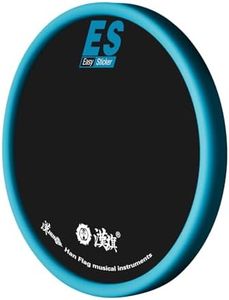 Stick-On Drum Pad, 6 inch Drum Pad,Hanflag Easy Sticker Drum Pad for practice (Black Base with Blue Rim),Drum Practice Pad, Easy taking Pad, Portable Pad, Small size Drum Pad,BBU.School Season Gift.