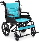 monicare Wheel Chair for Adults with Swing-Away Footrest and Loop-Lock Handbrakes 17.5 inch Seat Wheel Chair 15" Rear Wheel Lightweight Ultralight Transport Chair for Travel Compact Storage, 250 lbs