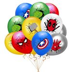 12 pcs superhero balloons, Suitable for superhero themed decorations for children's birthday parties, home entertainment party decorations.