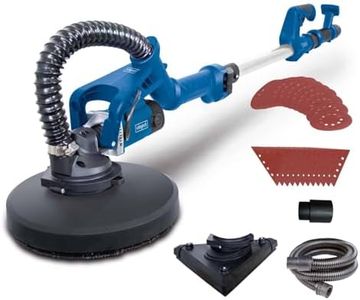 Scheppach Ponceuse Mur & Plafond DS930 | 710 W | Plateau de ponçage Ø215 mm | Télescopique | Tête circulaire ou triangulaire | 4m de tuyau d'aspiration, adaptateurs & abrasifs inclus