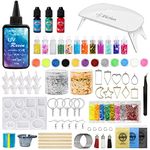 JDiction UV Resin Kit with Light, Crystal Clear Hard Resin Sunlight Curing UV Resin Starter Kit for Jewelry, Doming, Coating, and Casting, DIY Craft