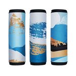 HEYSKAY 3pcs Neoprene Luggage Handle Wrap for Suitcase Identifier Travel Bag Wraps Luggage ID Tags Cover (Waves Print)