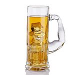 SYANKA Italian Premium Glass Beer Mug - Set of 2, Transparent, 600ml