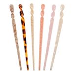 6 Pcs Vintage Hair Chopsticks Hair Sticks Acetate Hair Sticks For Buns Retro Hairpins Hair Sticks Disk Hair Sticks For Long Hair Leopard Print Tortoise Shell Hairpin Hair Styling Accessories