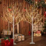 Lightshare Lighted Birch Twig Tree with Fairy Lights 2 Sets 6FT 642 LED Lights for Indoor Outdoor Home Christmas Holiday Decoration