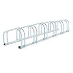 HOMCOM 6-Bike Bicycle Floor Parking Rack Cycling Storage Stand Ground Mount Garage Organizer for Indoor and Outdoor Use