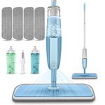 Mops for Floor Cleaning Spray Floor Mop - Microfiber Mops Wet Mops with Spray for Laminate Wood Vinyl Ceramic Tiles Floor Cleaning Hardwood Floor Mop with 4 Reusable Replacement Mop Pads 2 Bottle