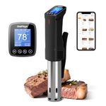 CharMeter WiFi Sous Vide Cooker Machine ISV-100W, 1000 Watts Power Sous Vide Cooker, Accurate Temperature Time Control with Fast-Heating, Smart Wireless Immersion Circulator 14 Preset Recipes on APP