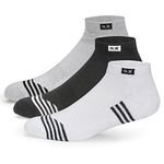 Supersox Unisex Ankle Length Socks, Made With Breathable, Anti Odour & Moisture Absorbent Combed Cotton With A Extra Durable Welt & Cushioned Bottom, Ideal For All Day Wear (3), Multicolour