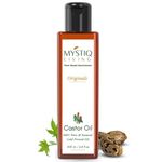 Mystiq Living Castor Oil for Hair Growth, Eyebrow Growth, Skin Care, Moisturising Dry Skin, Nails - 200 ML | Cold Pressed, 100% Pure & Natural